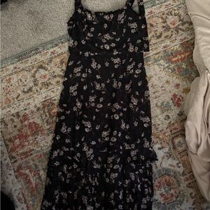 Lulu's Black Floral Maxi Dress